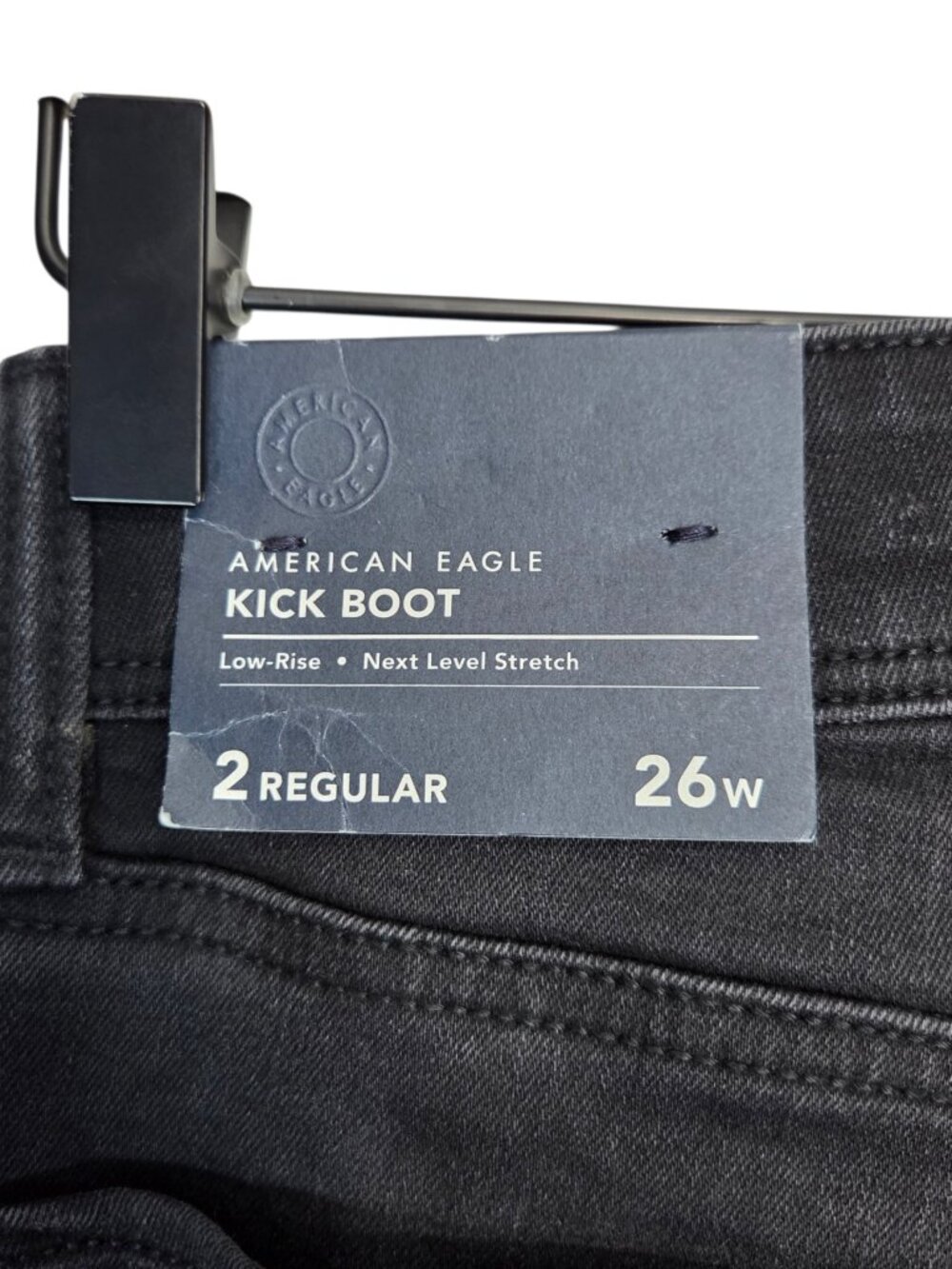 NWT American Eagle Low-Rise Kick Bootcut Jean in Obsidian Black - Picture 6 of 10
